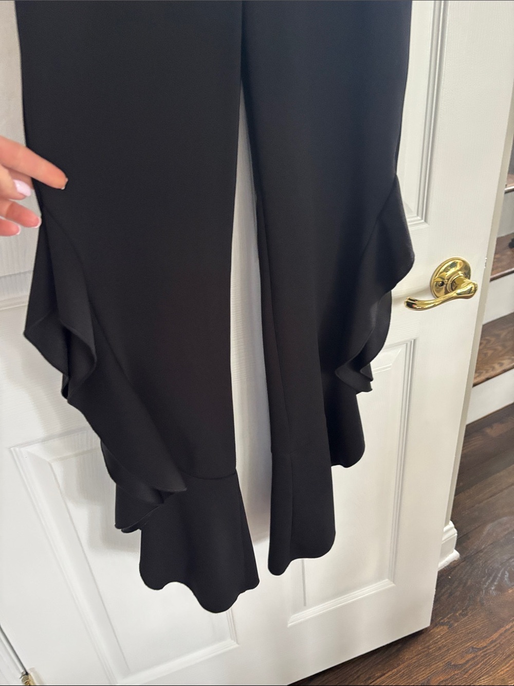 Lulu's Black Strapless Ruffle-Hem Jumpsuit - Picture 2 of 3